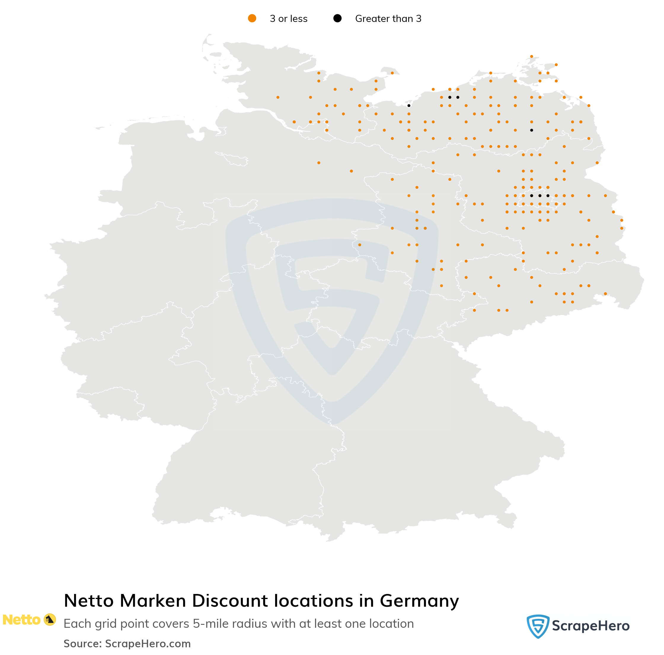 Number of Netto Marken Discount locations in Germany in 2024 ScrapeHero