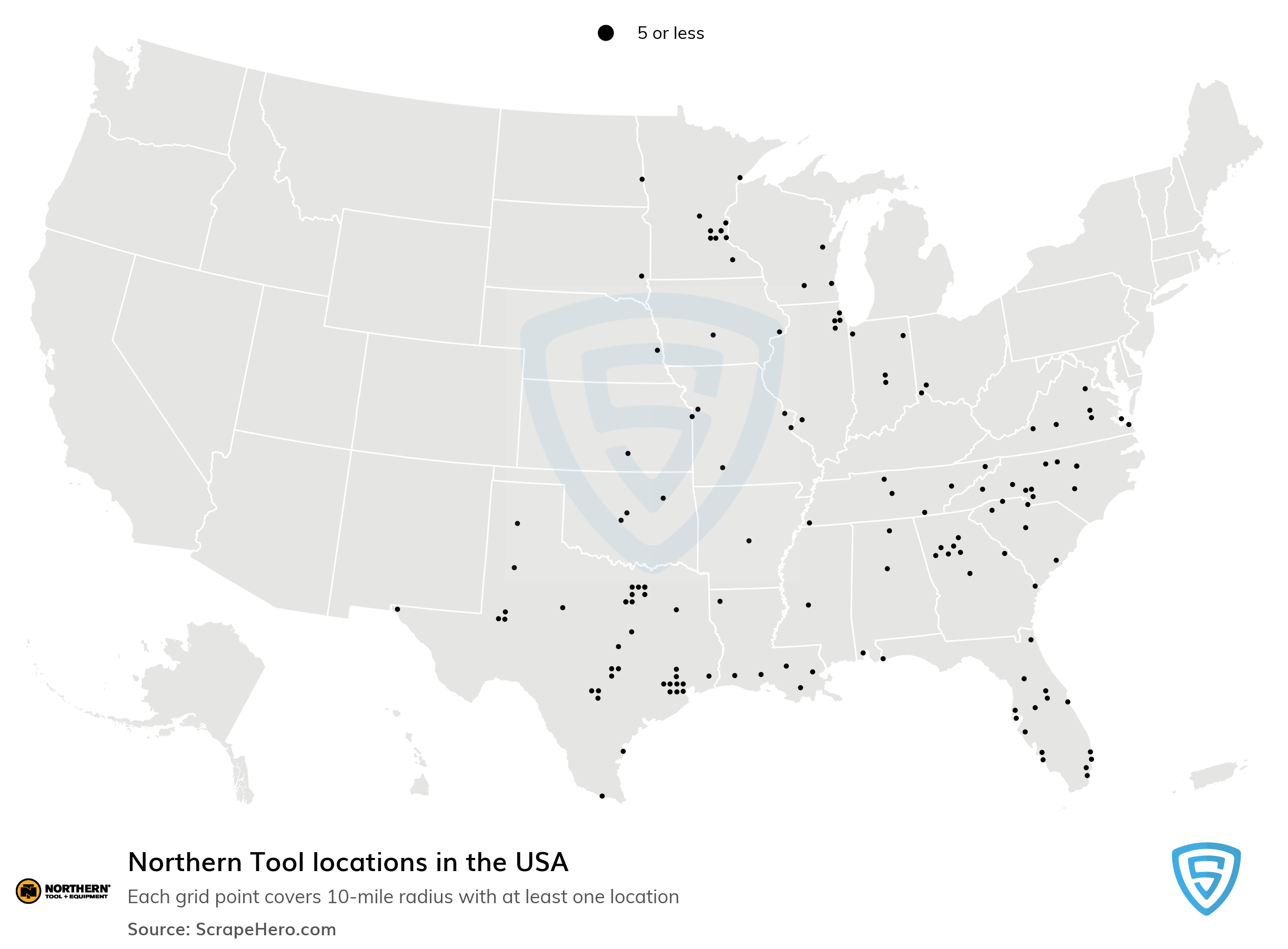 Number of Northern Tool locations in the USA in 2024 ScrapeHero