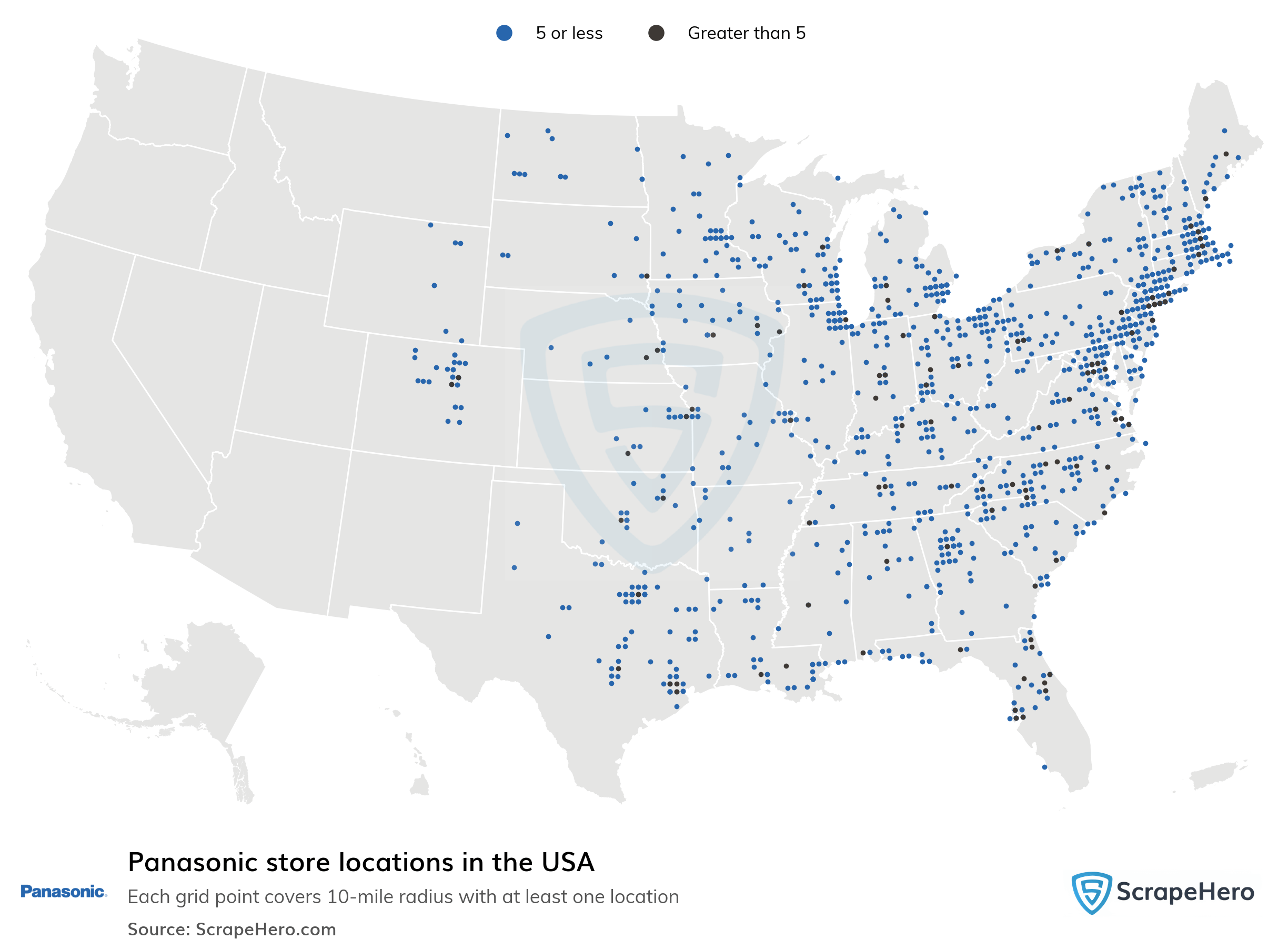 Number of Panasonic locations in the USA in 2024 ScrapeHero