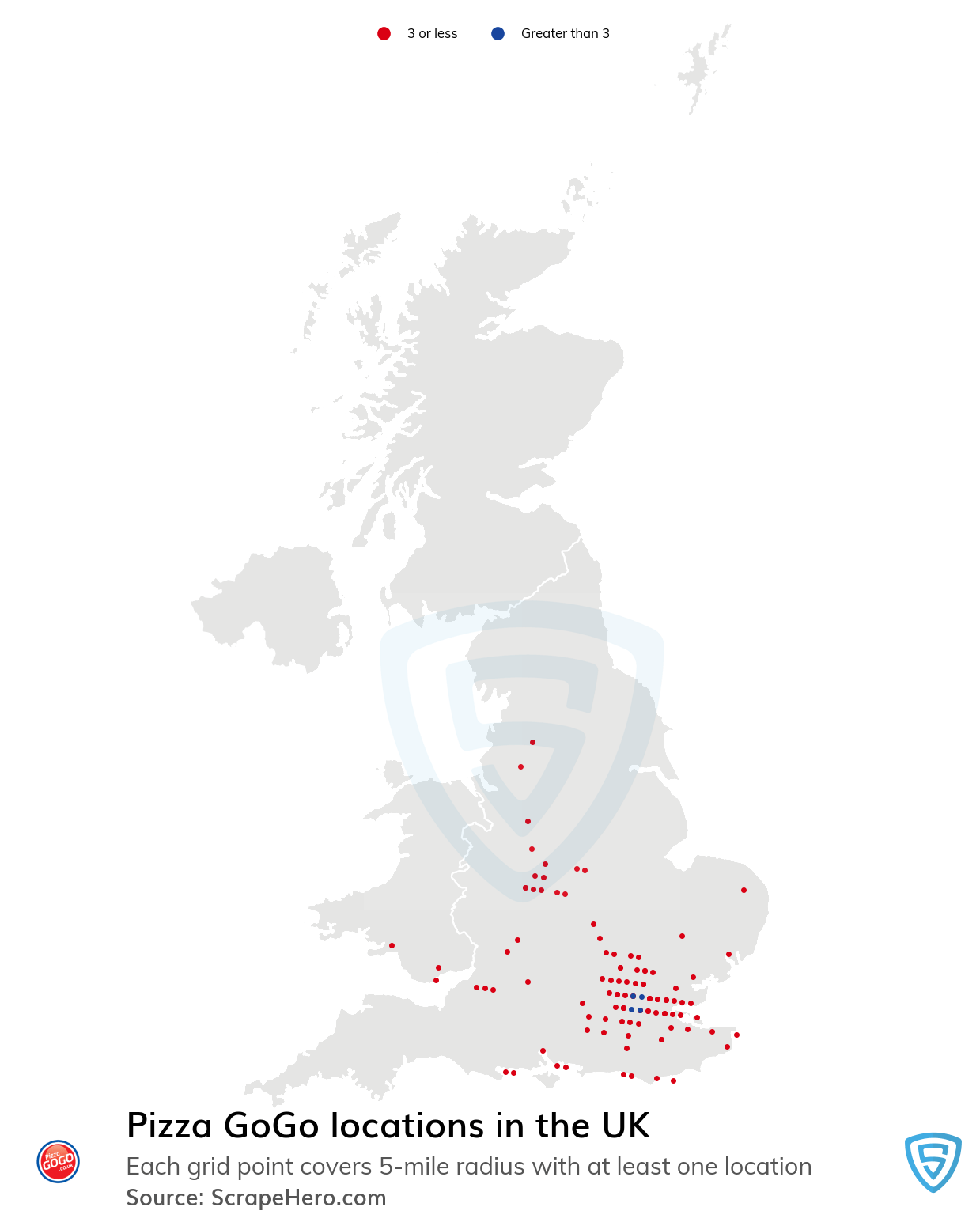 Number of Pizza GoGo locations in the UK in 2024 ScrapeHero