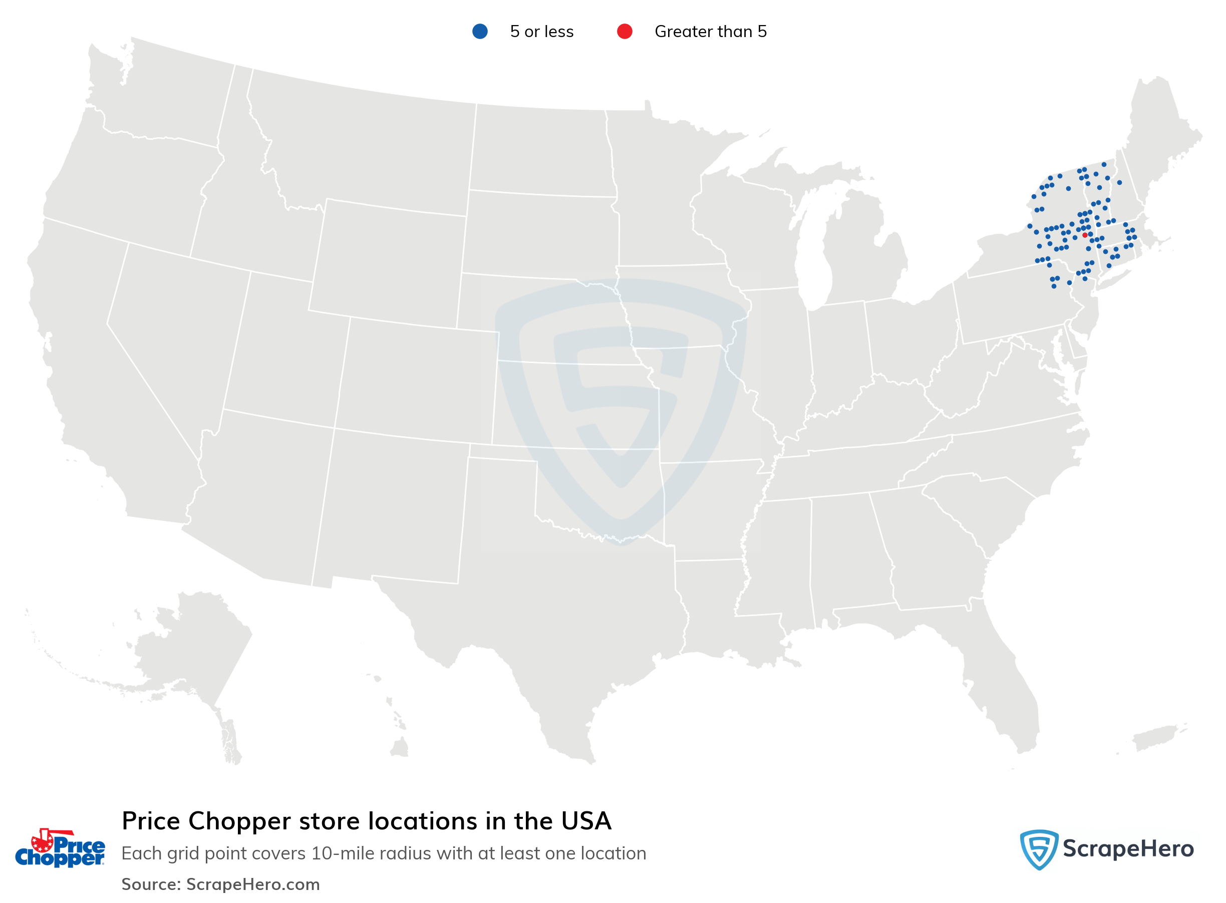 Number of Price Chopper locations in the USA in 2024 ScrapeHero