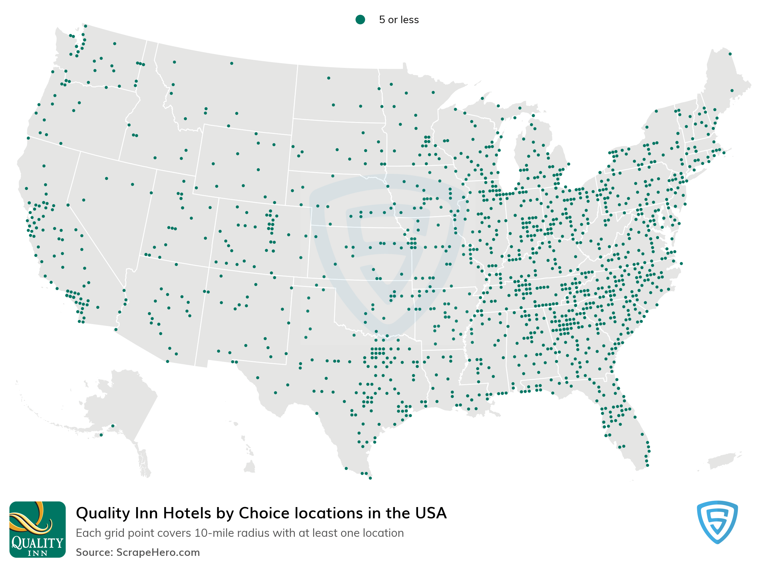 List of all Quality Inn Hotels by Choice locations in the USA