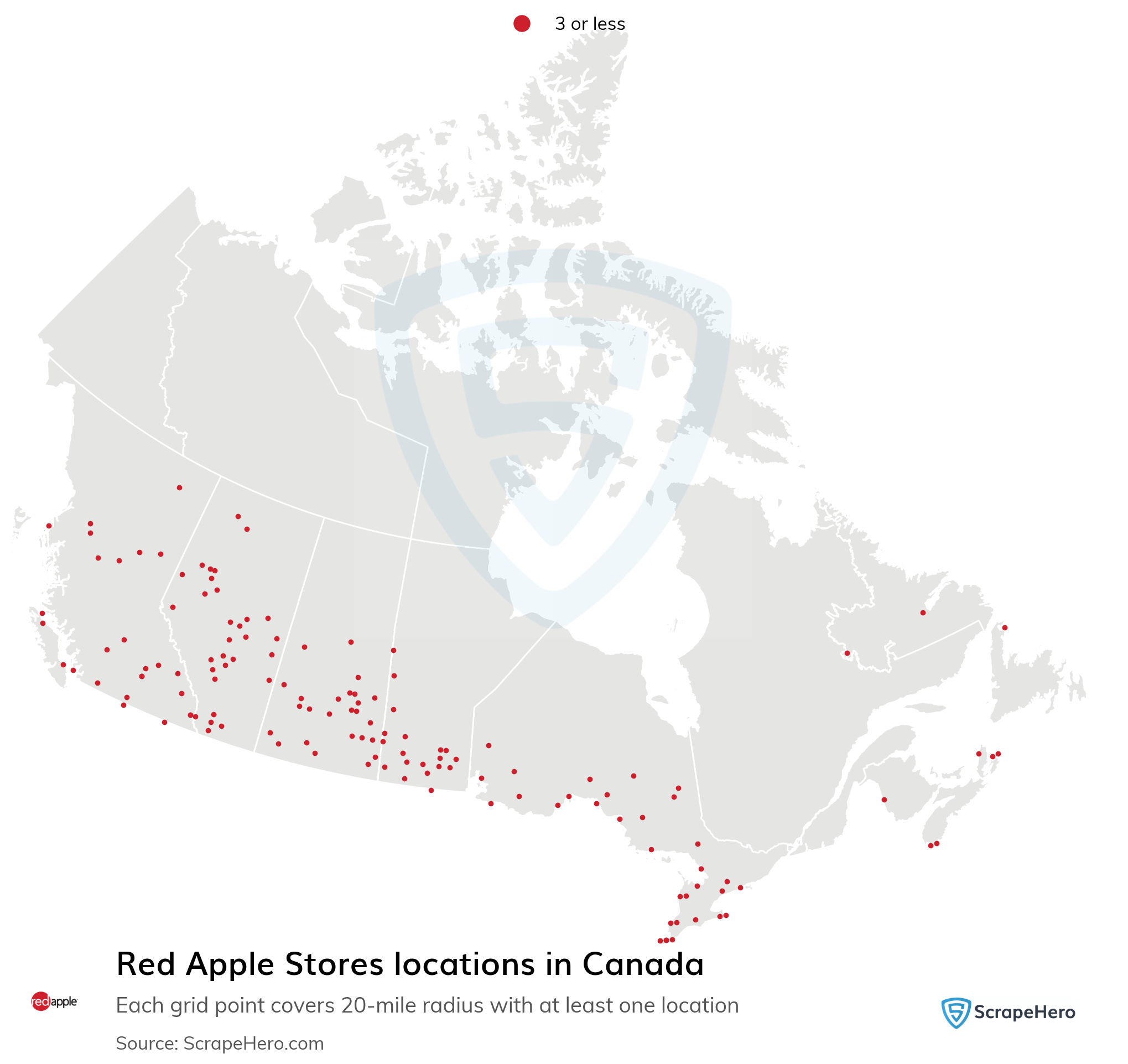 Number of Red Apple Stores locations in Canada in 2024 ScrapeHero