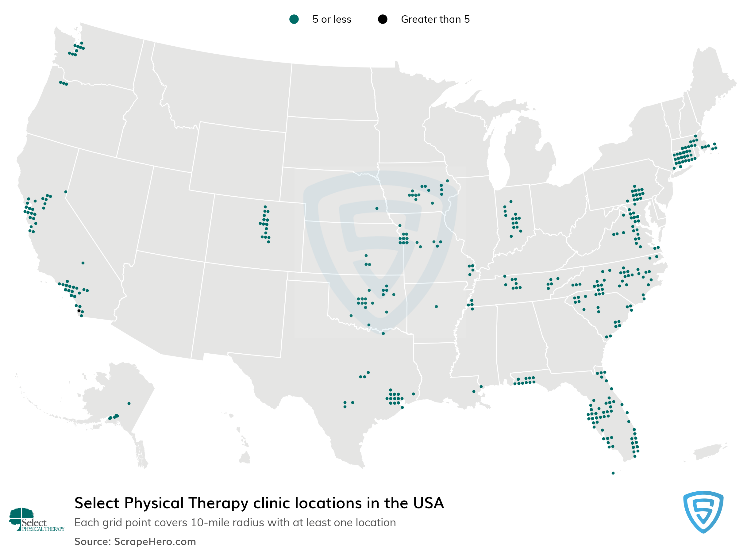 List of Select Physical Therapy locations in USA ScrapeHero Data Store