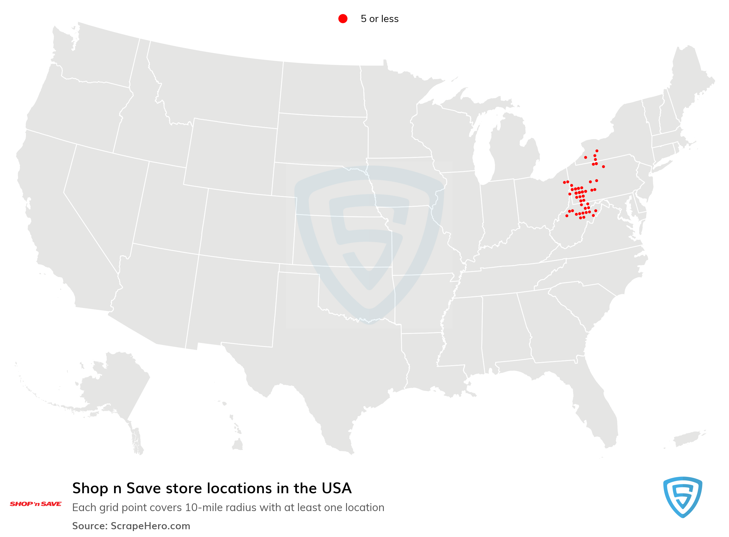 Number of Shop n Save locations in the USA in 2024 ScrapeHero