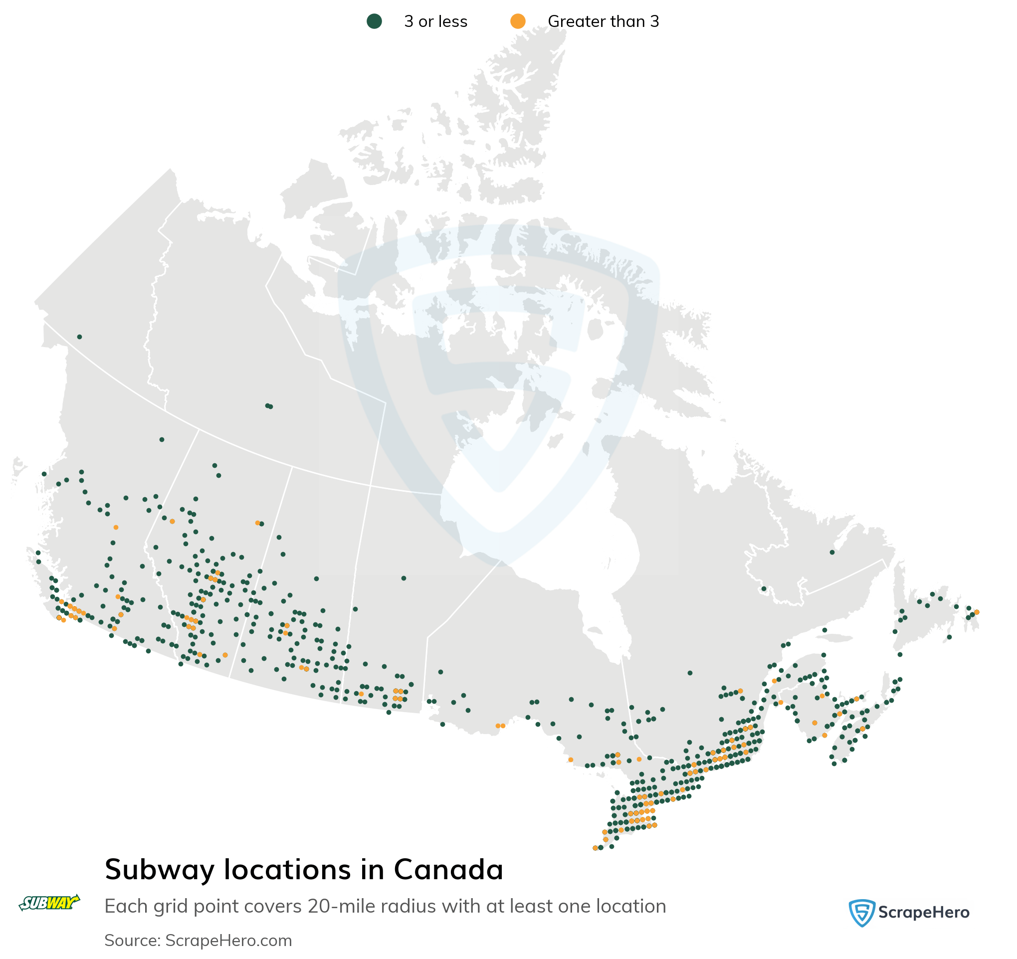 List of all Subway store locations in Canada ScrapeHero Data Store