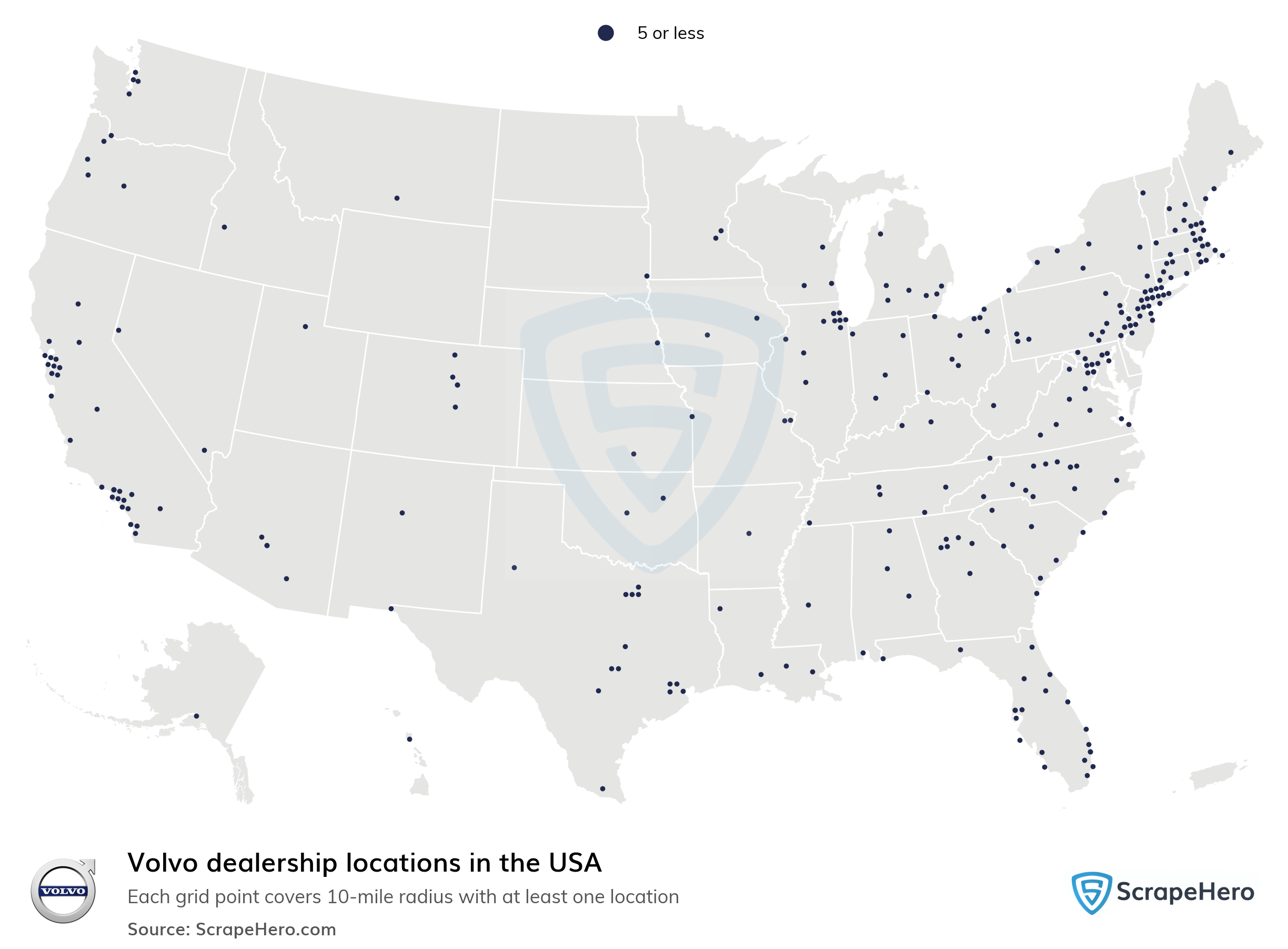 List of all Volvo Dealership locations in the USA ScrapeHero Data Store