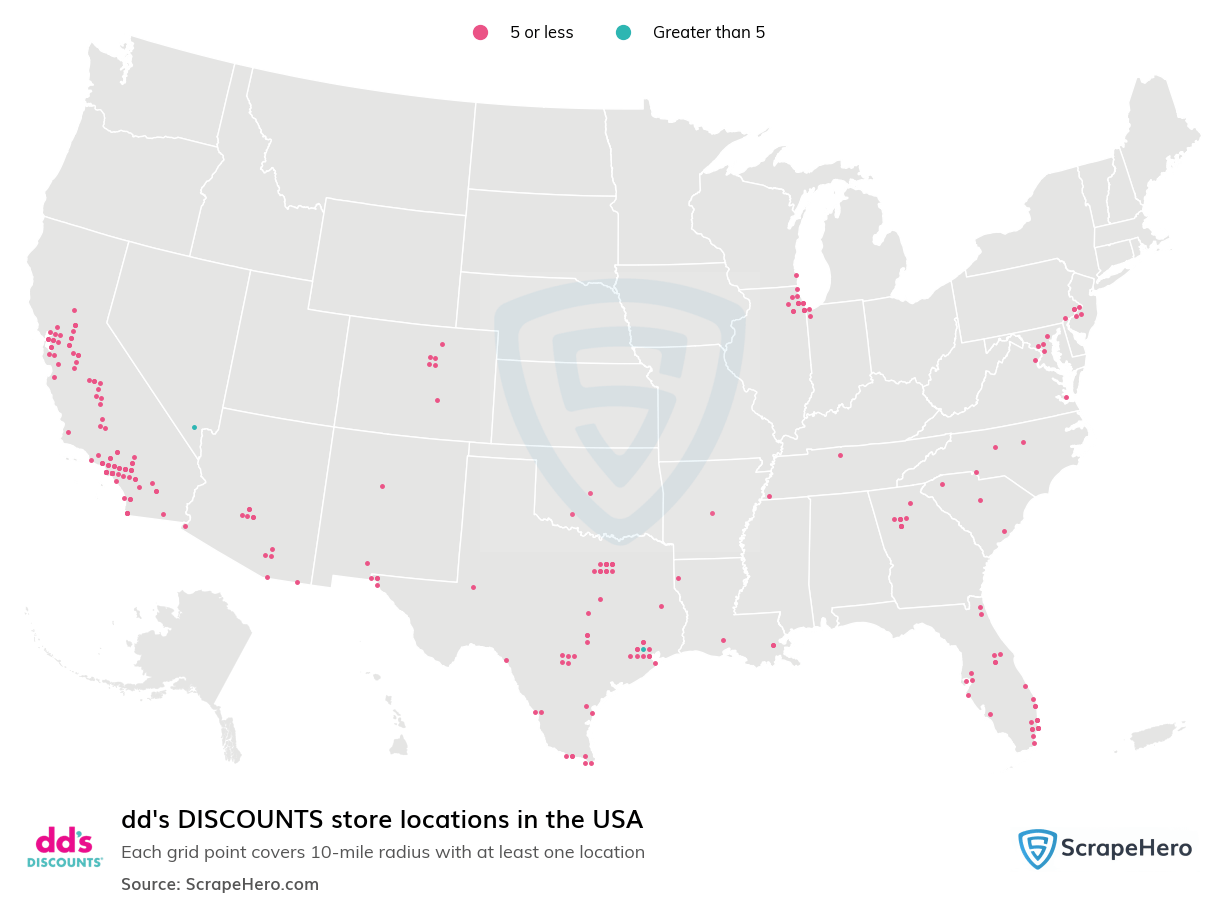 List of all dd's DISCOUNTS store locations in the USA ScrapeHero Data
