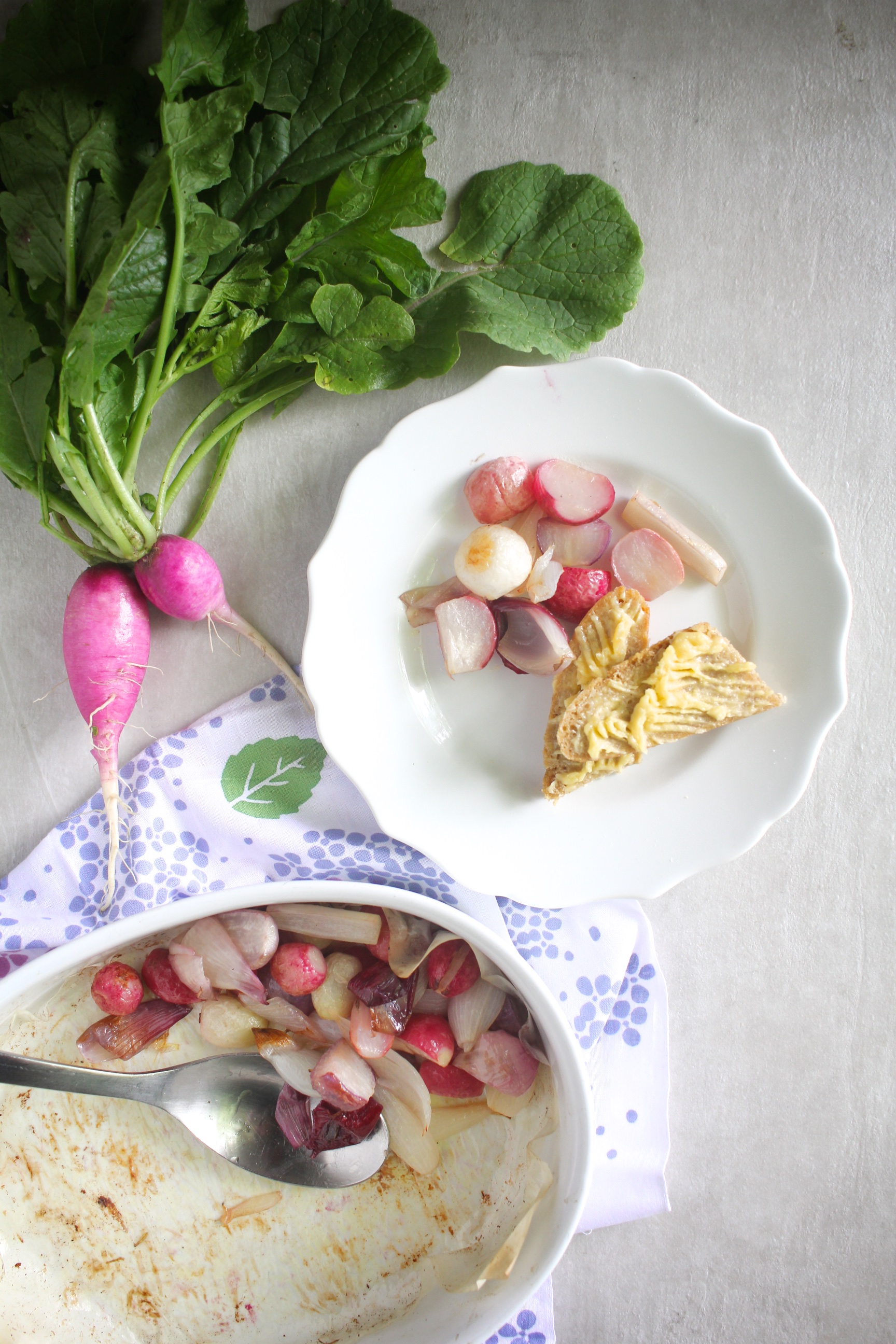 Roasted Radishes and Spring Onions with Miso Compound Butter Scratch Eats