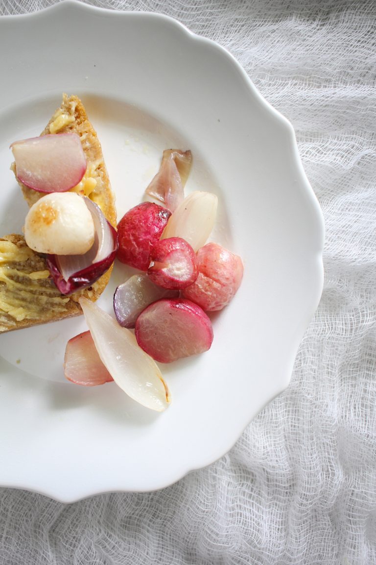 Roasted Radishes and Spring Onions with Miso Compound Butter Scratch Eats