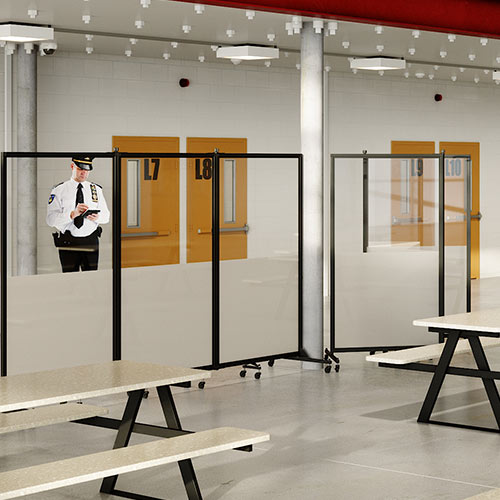 Clear Visibility in Day Room Screenflex Portable Room Dividers