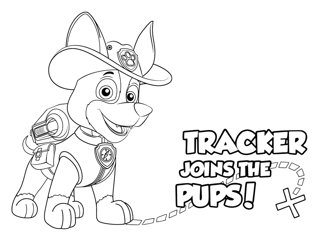 Coloring Pages Paw Patrol Tracker Paw Patrol Coloring Pages PDF To