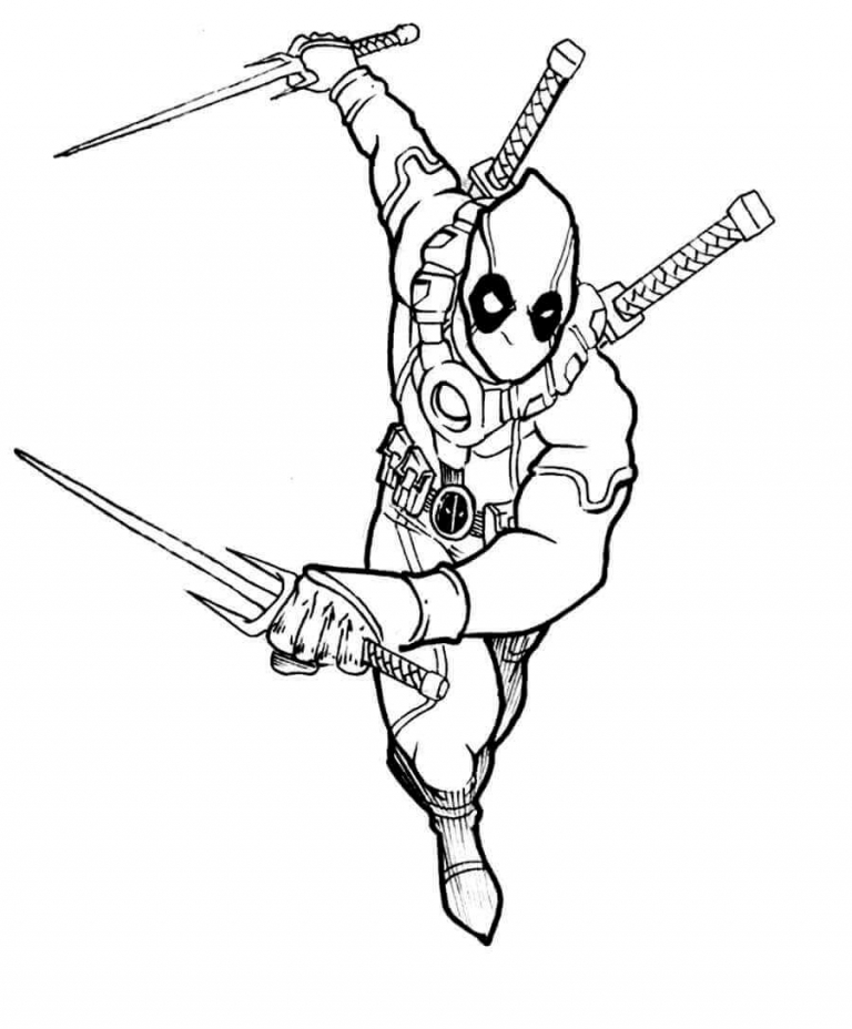 Deadpool Free printable Coloring pages for kids Just Color
