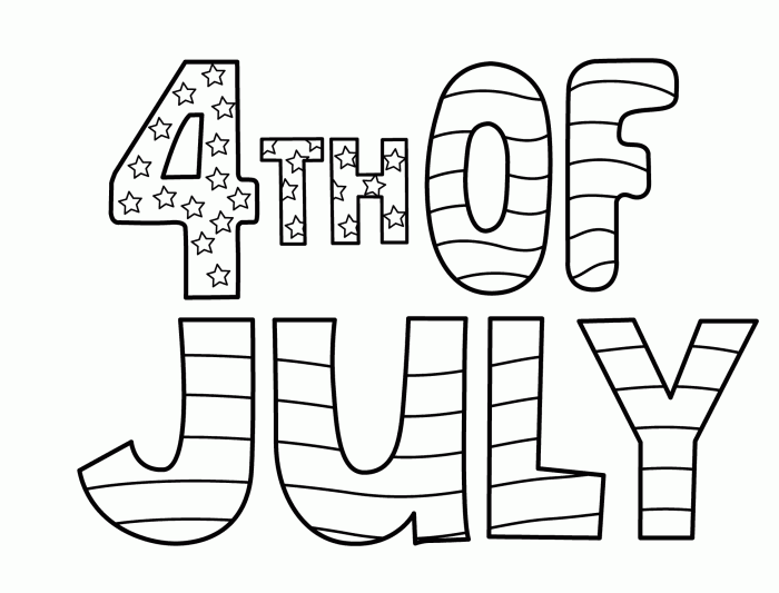 4th Of July Printable Coloring Pages