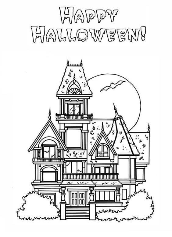 25 Free Printable Haunted House Coloring Pages For Kids