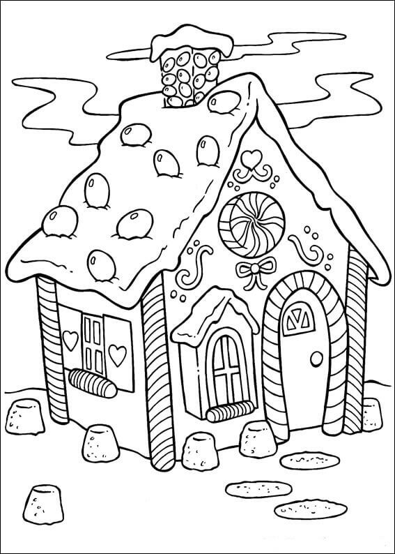 30 Free Gingerbread House Coloring Pages Printable