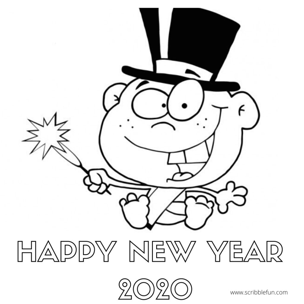 22 Free New Year 2020 Coloring Pages Printable