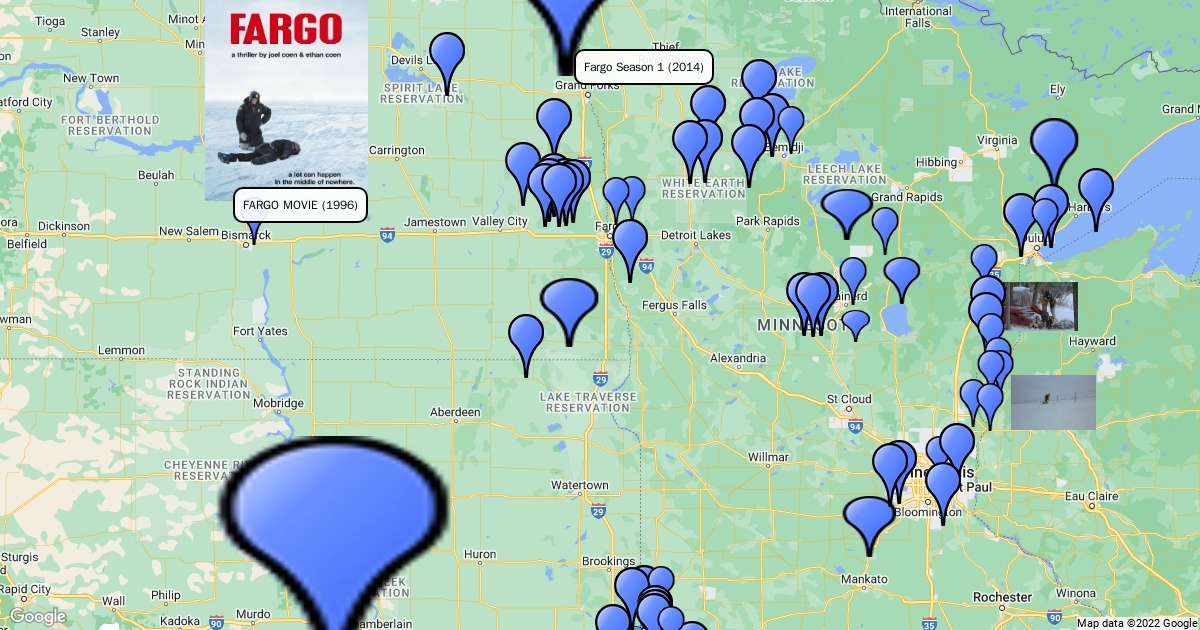FARGO Movie and TV show Map Scribble Maps