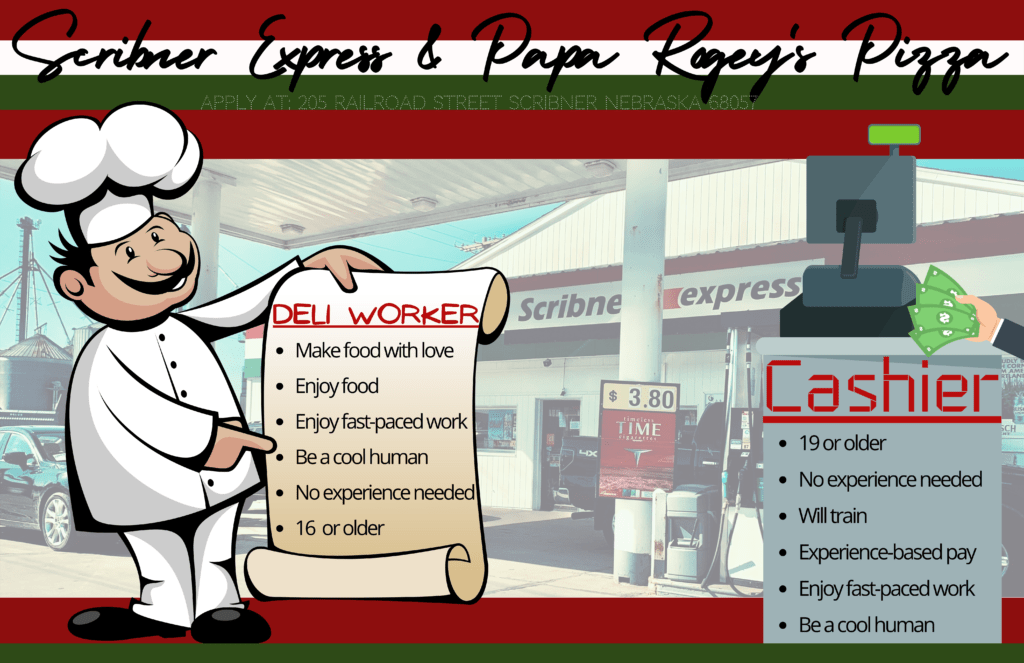 Save Gas, Work Local City of Scribner, Nebraska Dodge County