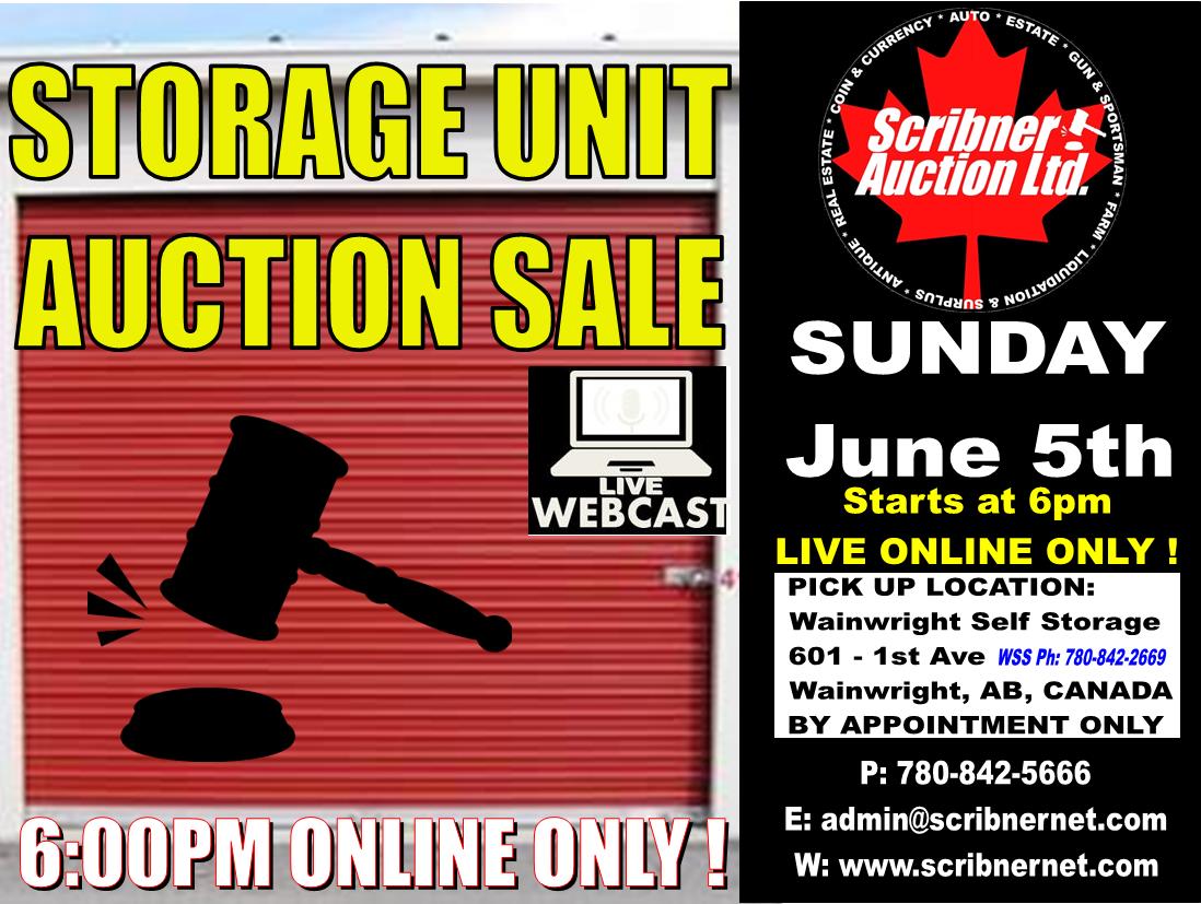 Online Storage Unit Auction Sunday, June 12th 2022