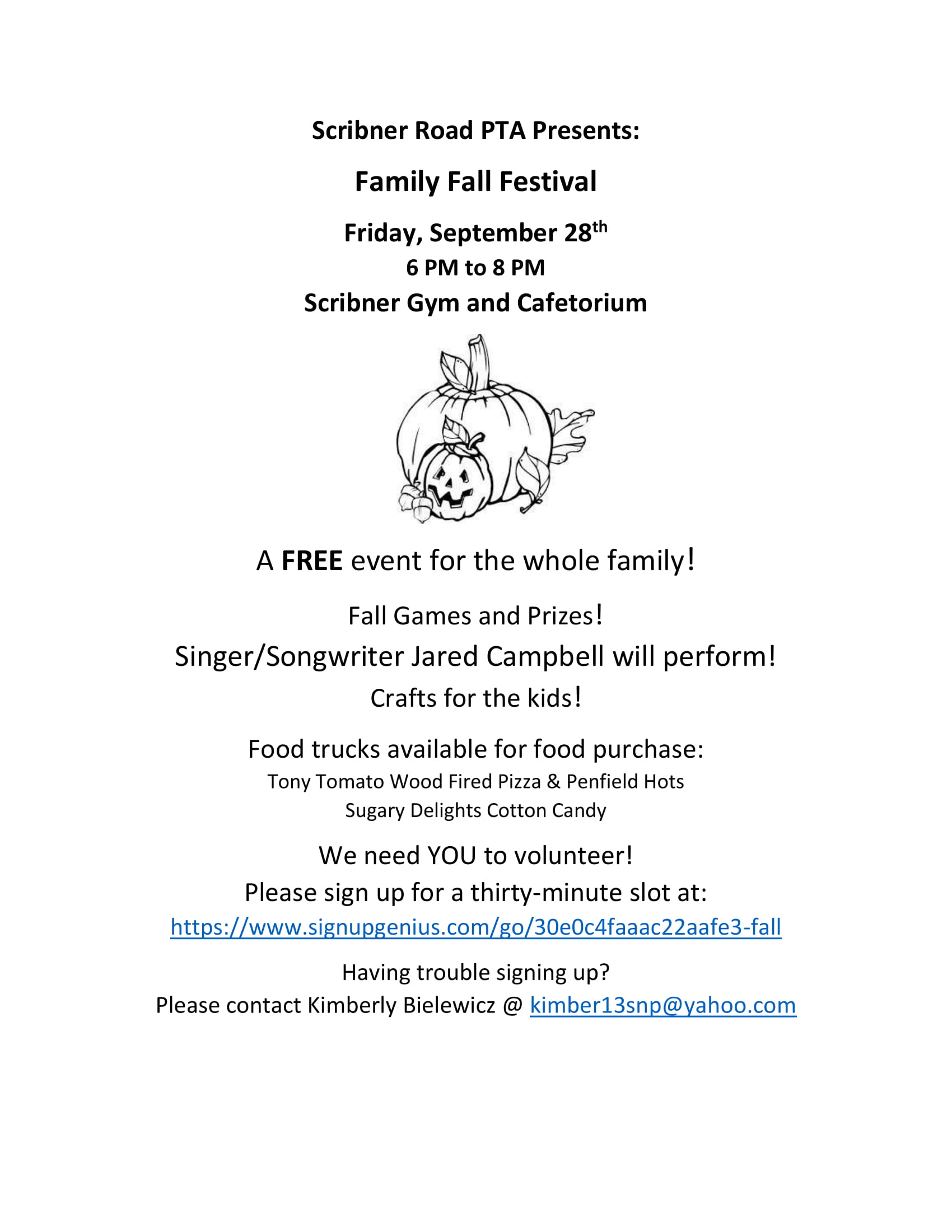 Fall Festival Scribner Road PTA