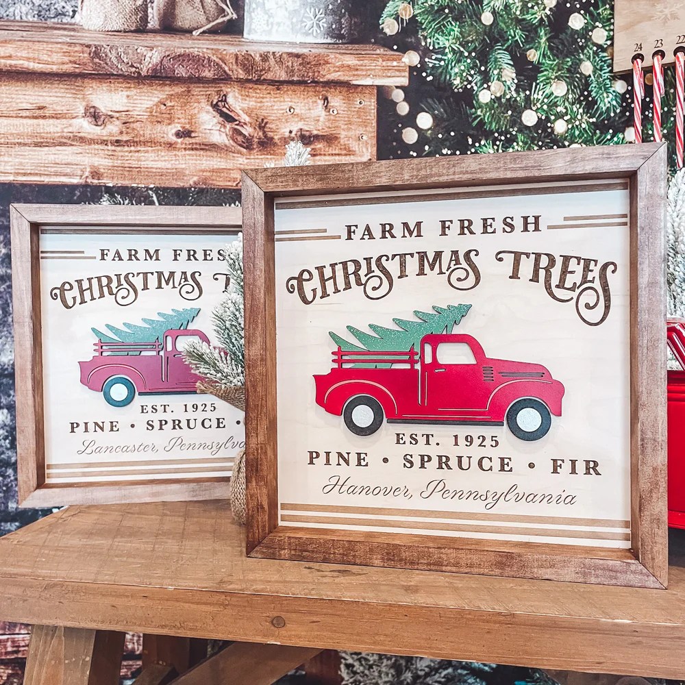 Farm Fresh Hanover Christmas Trees Decor Script and Grain