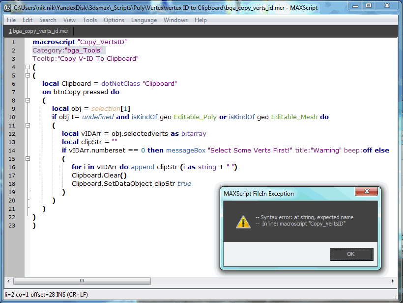 COPY VERTEX ID IN CLIPBOARD. ScriptSpot