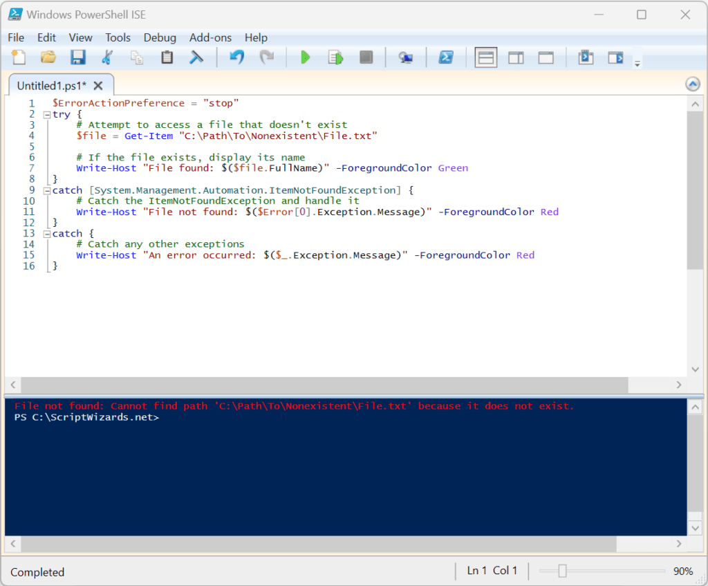 Common PowerShell Exceptions