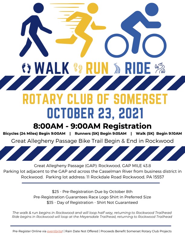 Walk, Run, Bike Race Rockwood, PA Somerset County Recreation