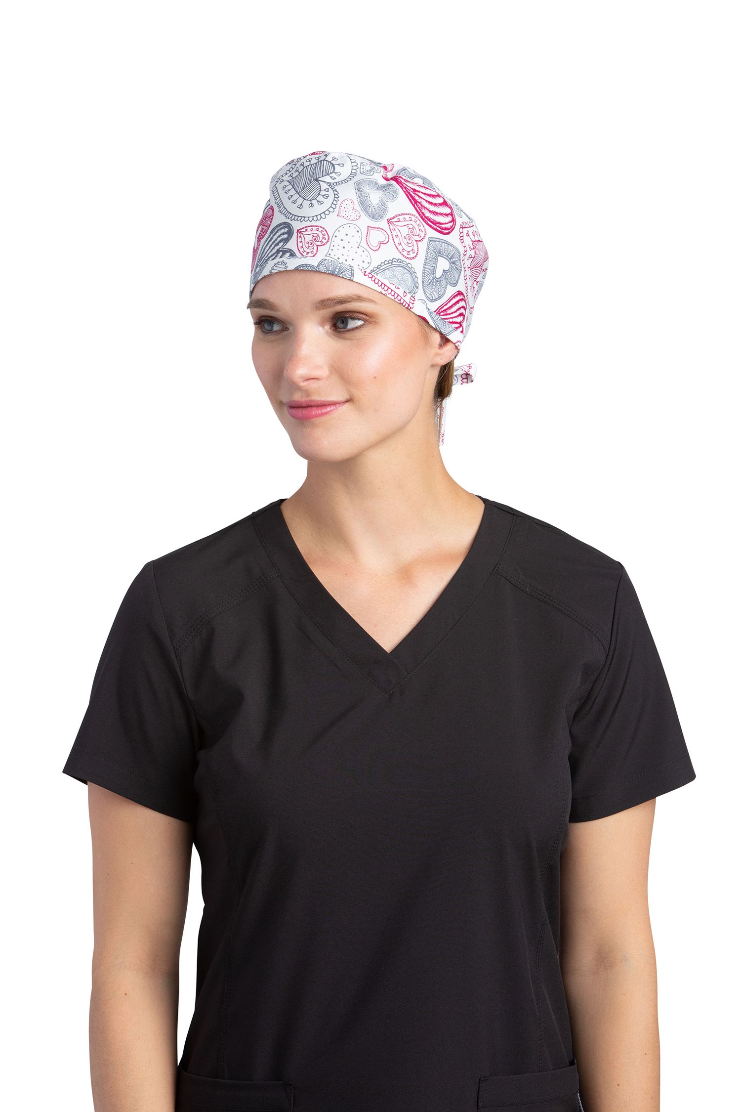 White Cross Printed Scrub Hat SCRUB'n