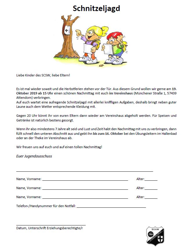 Gestalte mit dieser vorlage eine kostenlose schatzkarte zum ausdrucken. Schnitzeljagd am 19.10.2019 - SCSW Attendorn 1965 e.V.