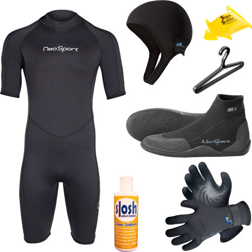 NeoSport 3mm Men's Shorty Wetsuit Package PCKDW4 Scuba