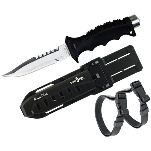 Scuba Max Deluxe 4.88" (12.4cm) Drop Point Knife Scuba