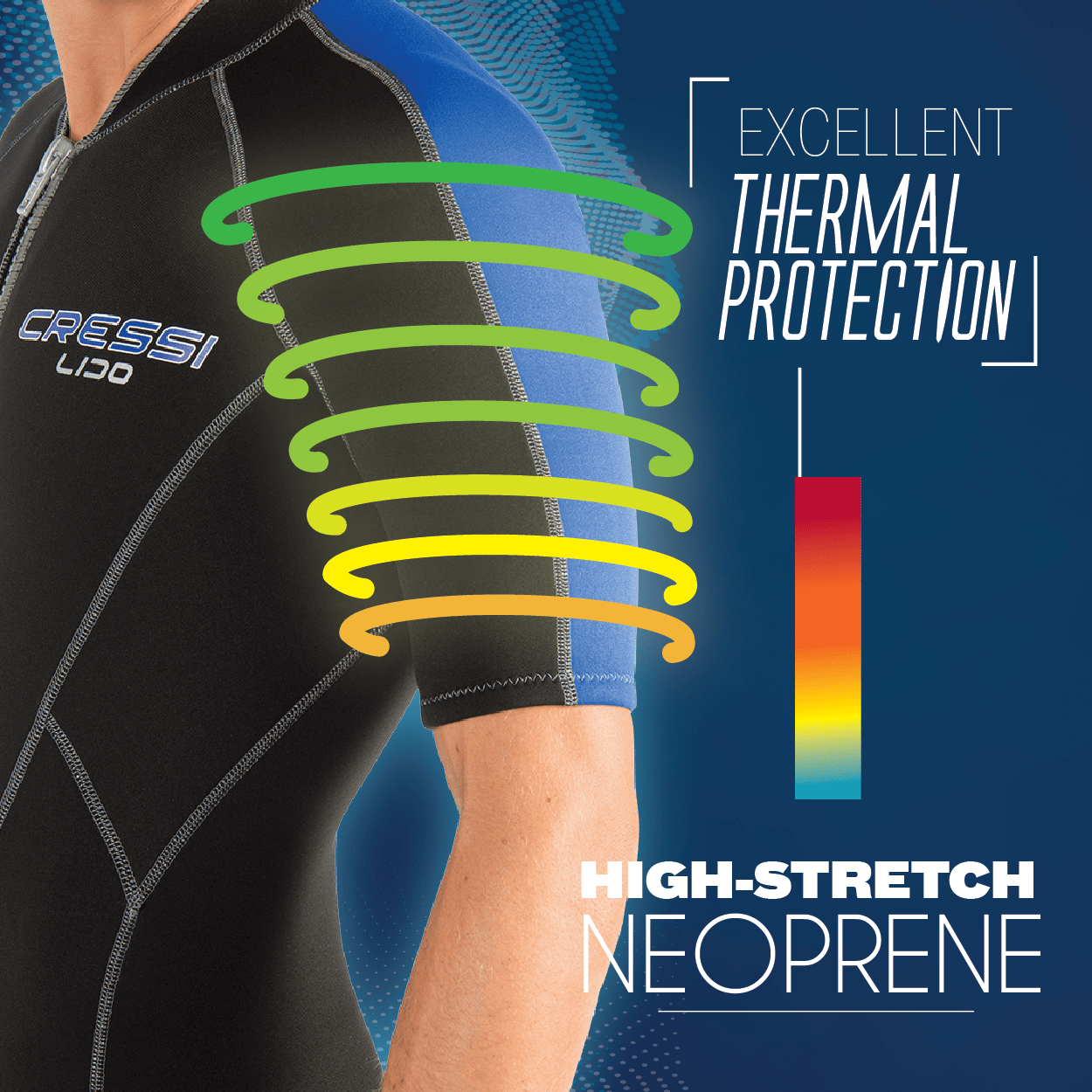 Cressi 2mm Lido Men's Shorty Wetsuit Scuba