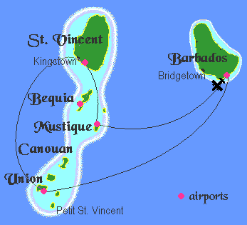 Map Of St Vincent And Barbados St. Vincent And Grenadines Information