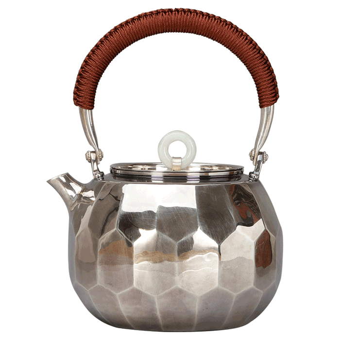 Handmade silvercraft, silver teapot, silver pot to hold water or win