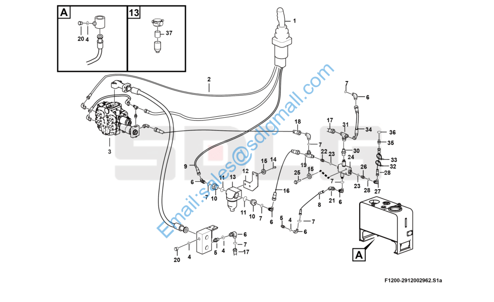LG956N F12002912002962 液压操纵总成 Hydraulic control assembly 工程机械配件商城