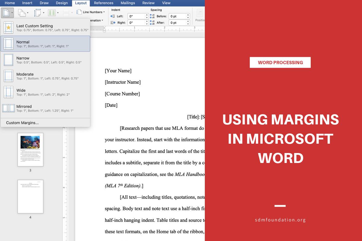 How to Use Margins in Microsoft Word SDM Foundation