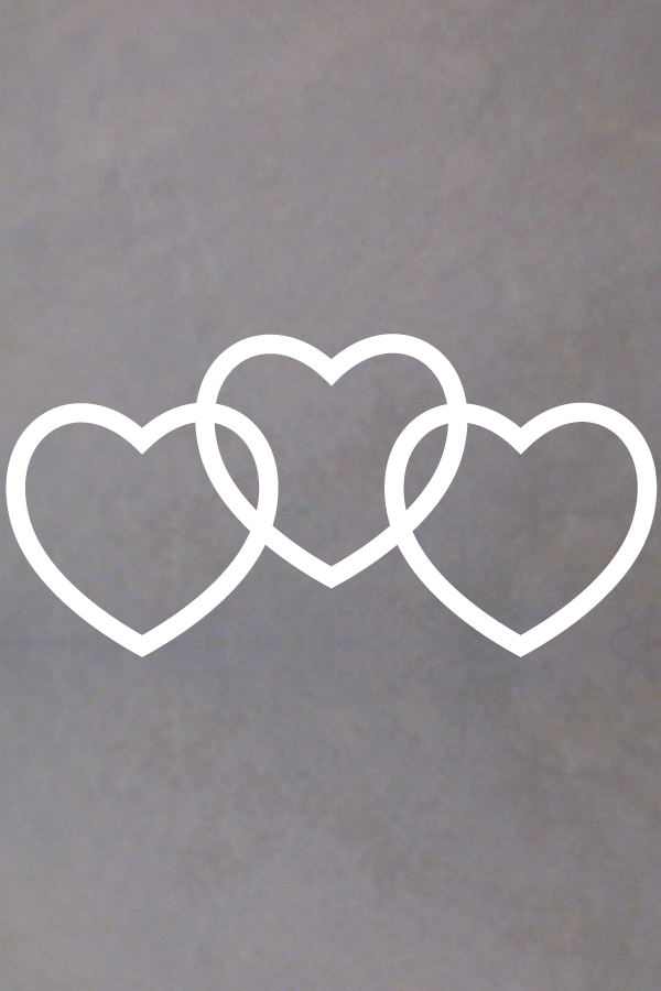 Three Hearts Decal San Diego Sticker