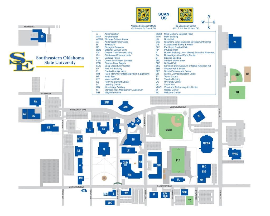Campus Map Southeastern Oklahoma State University