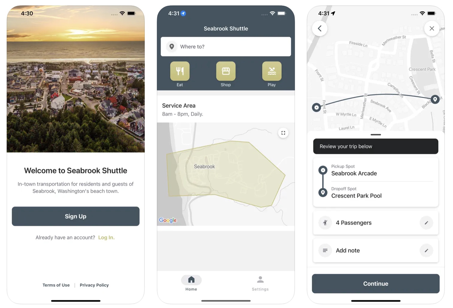Seabrook Town Taxi Service Seabrook Washington's Beach Town