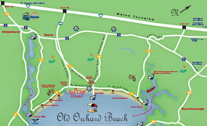 Map Of Old Orchard Beach Maine Old Orchard Beach Motel Hotel Contact Information