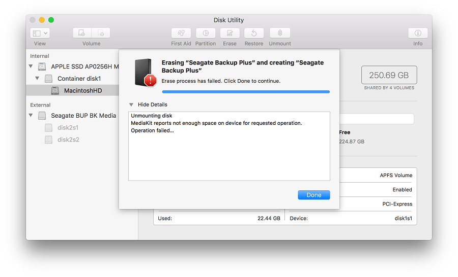 Disk Utility Errors and Questions for macOS 10.11 and higher Seagate