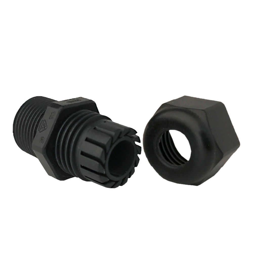 PG 13 / 13.5 Black Nylon Standard Dome Elongated Thread Cable Gland