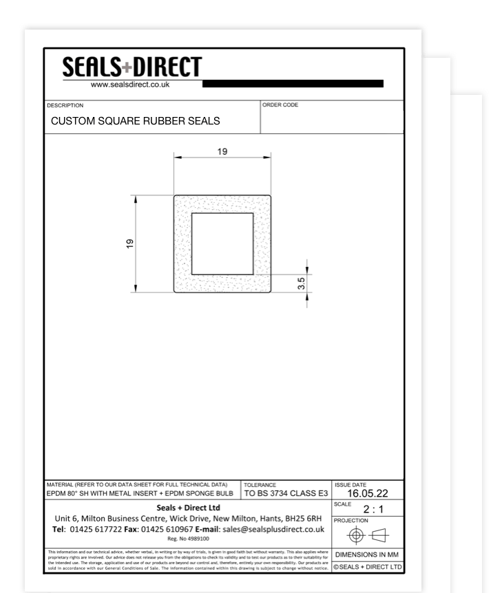 Custom Square Rubber Seals