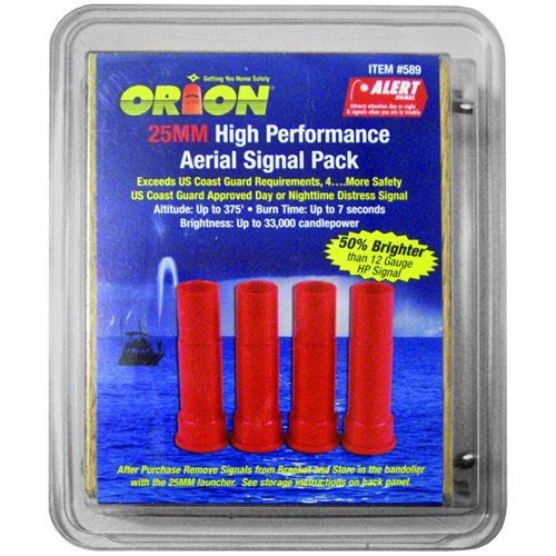 Orion Safety 589 Flare 25Mm Red Meteor 4/Pk Seattle Marine