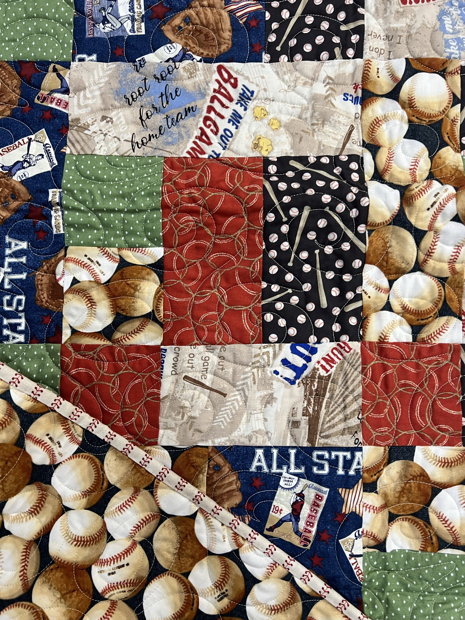Baseball Baby Quilt Seams Divine