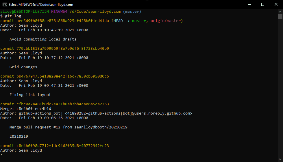 Whats the difference between Git Status and Git Log?