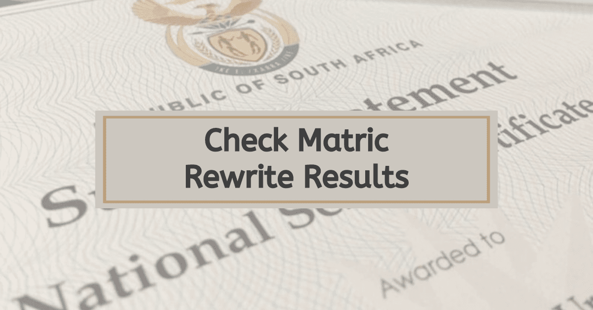 How to Check Matric Rewrite Results Online Searche