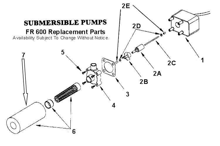 FR600 Flow Rite Replacement Submersible Garden Pond Pump Parts